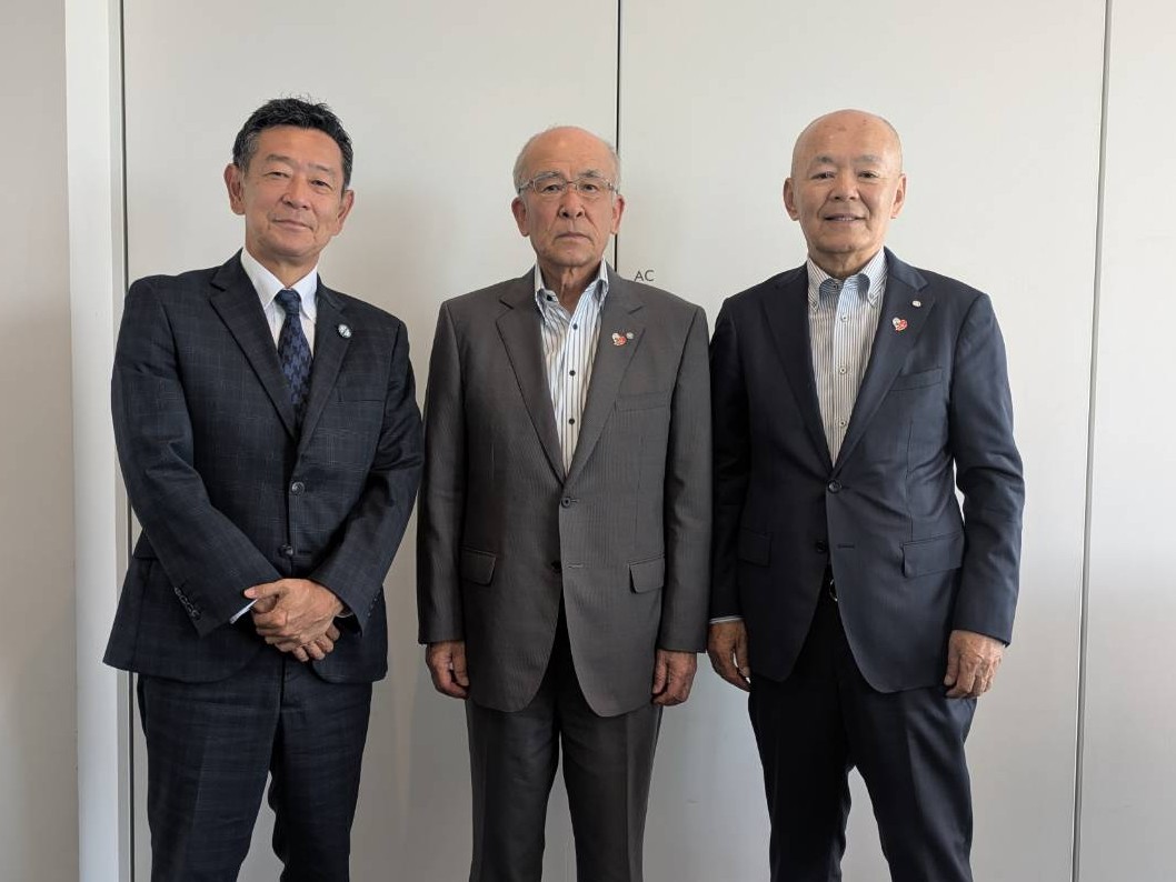 越後和男氏（事業統括部）　川越町長、副町長、議長訪問のお知らせ